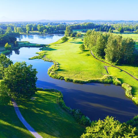 aerial view of golf course