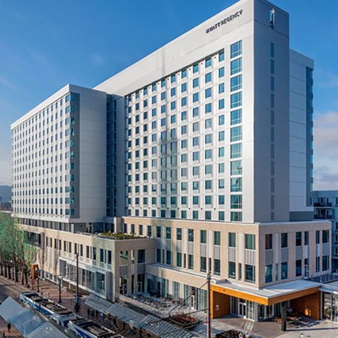 the exterior of a hotel