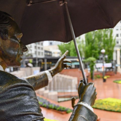 Allow Me, also known as Umbrella Man, is a 1983 bronze sculpture by John Seward Johnson II, located in Pioneer Courthouse Square in Portland, Oregon
