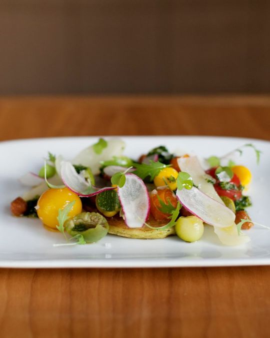 gourmet food plate of vegetables