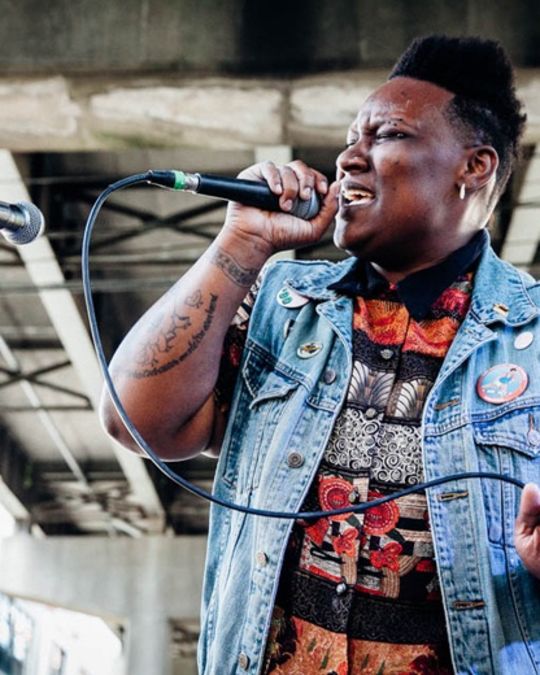 Portland hip-hop artist Dodgr performs.