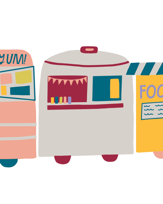 an illustration of food trucks