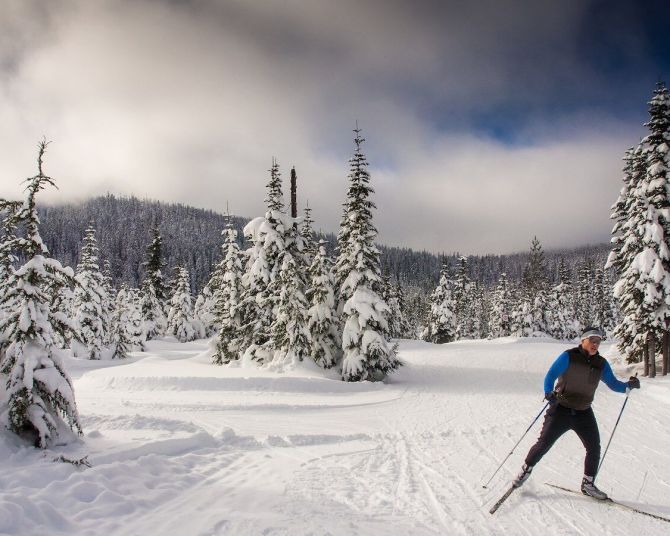 a man skiing on Mt. Hood