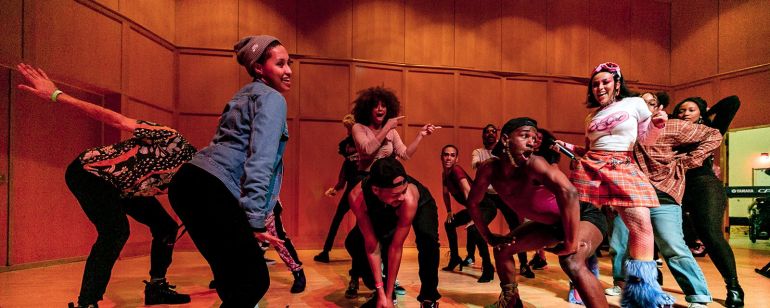 students dancing at the Black Arts Festival
