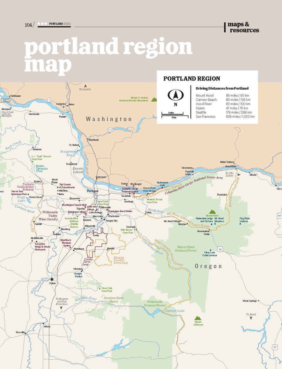 map of the Portland region