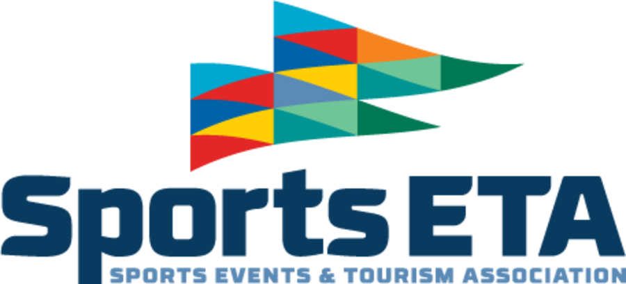 Sports ETA logo with multicolor emblem