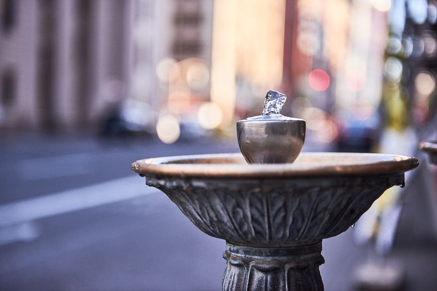 Photograph of a "Benson Bubbler" water fountain