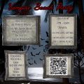event poster with information in text inside of picture frames
