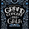 picture of text saying "presented by Blueprint Choirs Grand Concert and Gala" with blue notes and filigree surrounding 