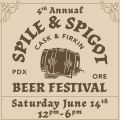 event poster with name and date in text and an image of a tapped keg