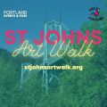 title of event in text over photo of the St. Johns bridge