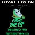 event poster with title in text under an image of a hockey mask with a knife sticking in the eye