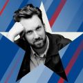 headshot of a man superimposed into a red, white and blue star