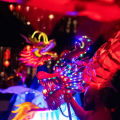 a brightly lit Chinese dragon