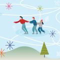 cartoon of people ice skating