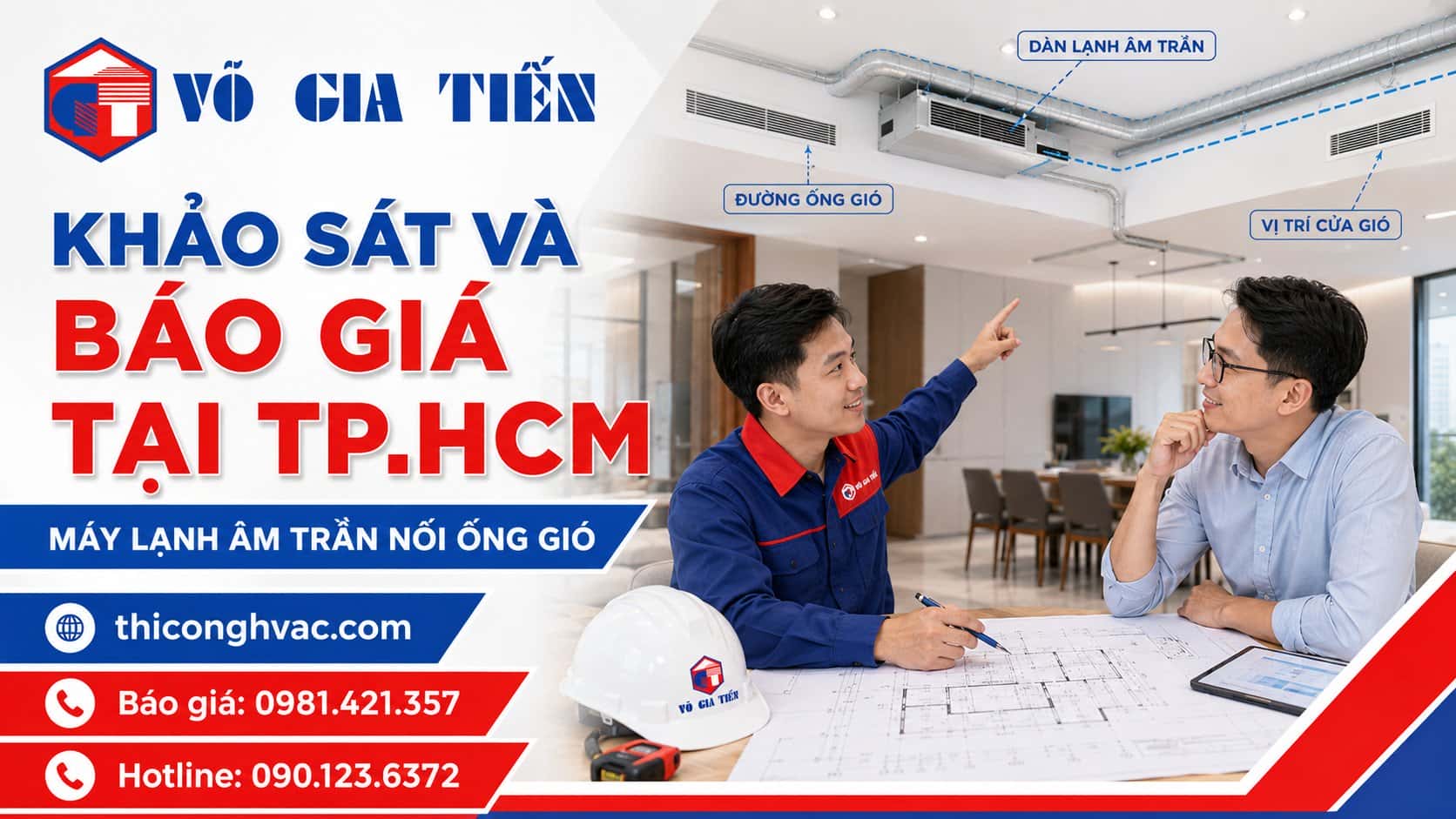 Khảo sát báo giá máy lạnh âm trần nối ống gió tại công trình