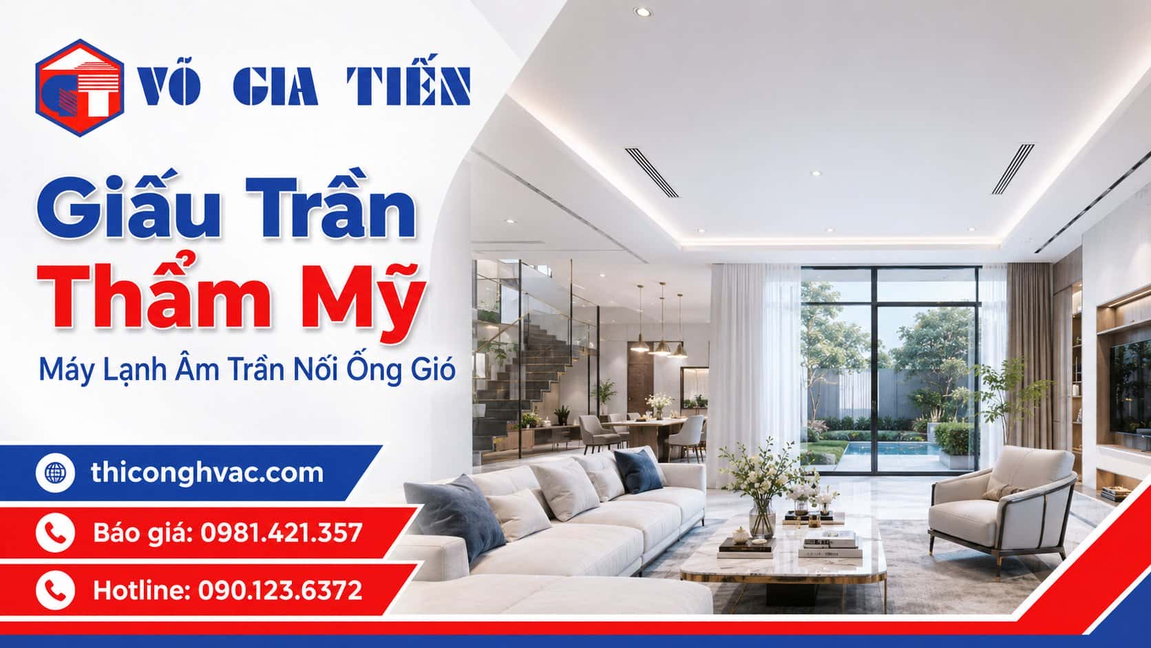 Máy lạnh âm trần nối ống gió hoàn thiện thẩm mỹ cho nội thất hiện đại