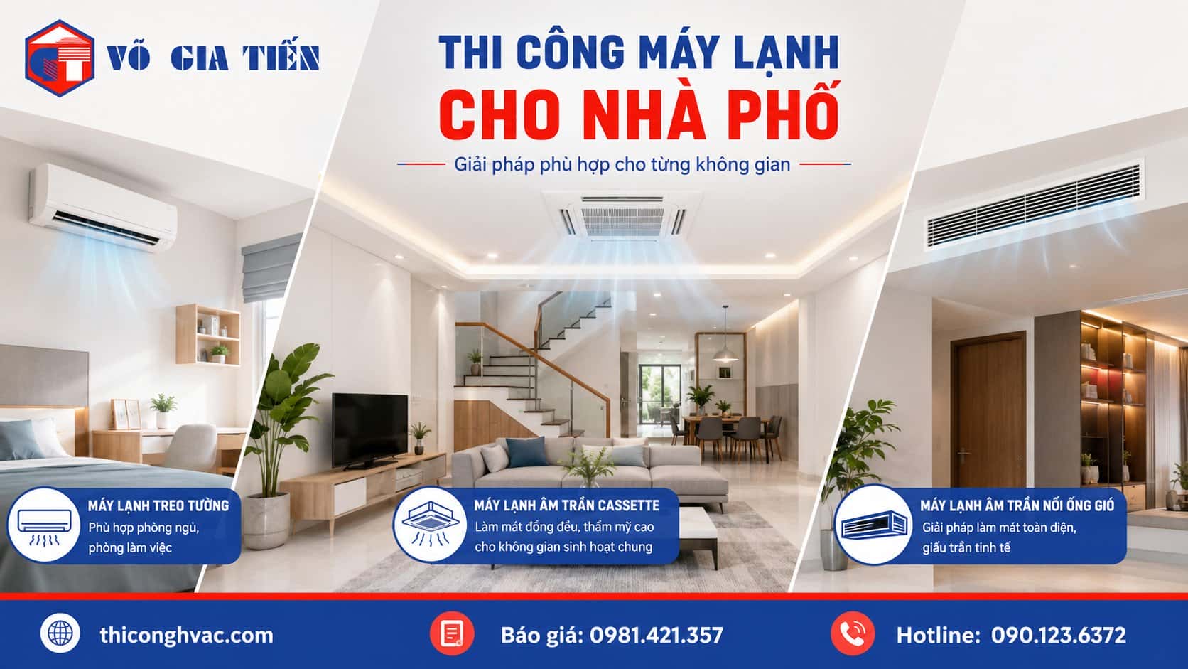 Thi công máy lạnh cho nhà phố với giải pháp lắp đặt thẩm mỹ