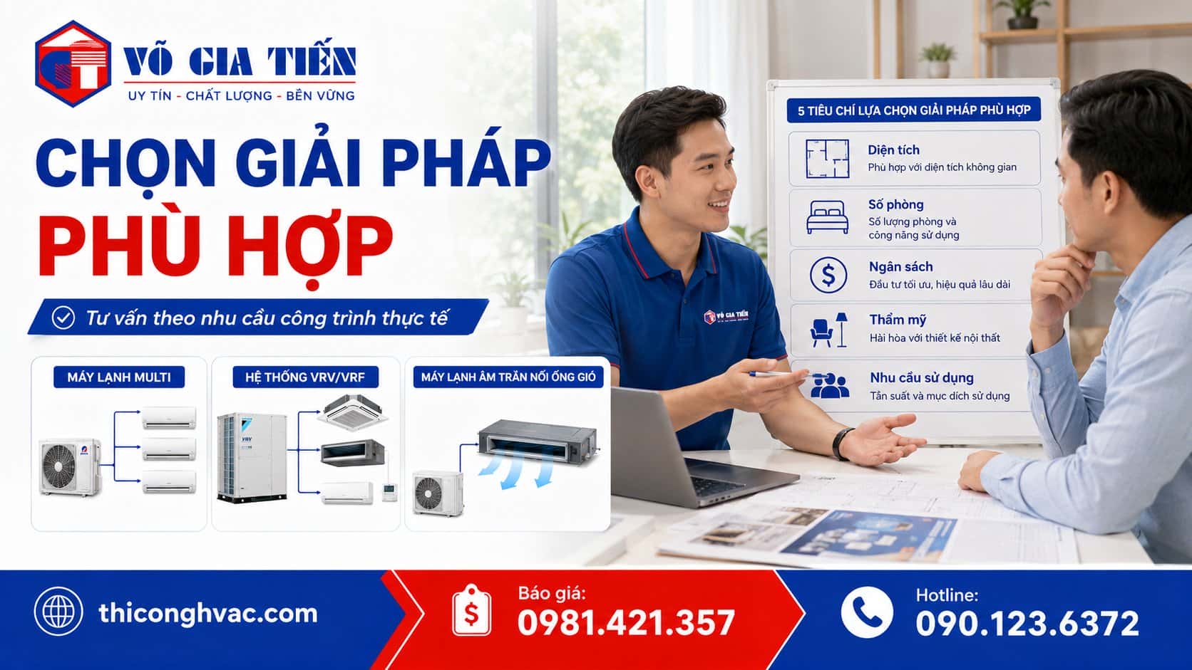Cách chọn máy lạnh Multi, VRV/VRF hoặc âm trần nối ống gió theo nhu cầu