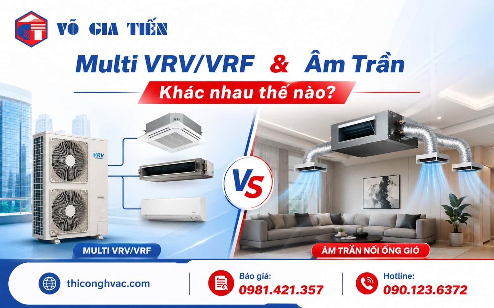 So Sánh Multi, VRV/VRF & Âm Trần Nối Ống Gió – Nên Chọn?