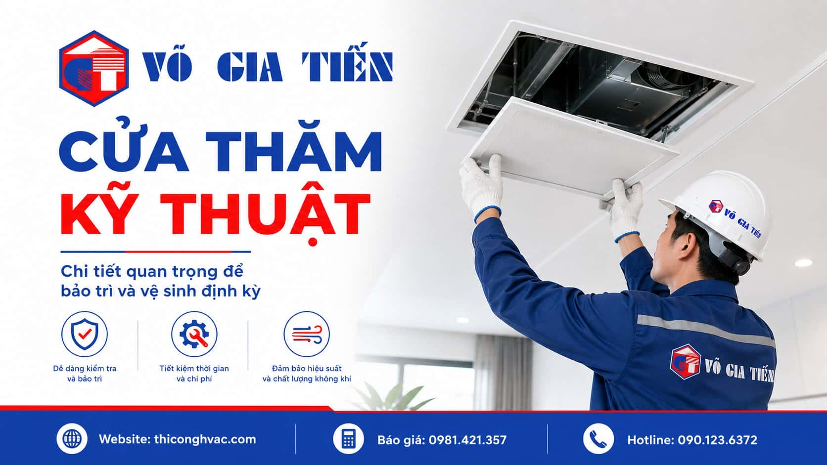 Cửa thăm kỹ thuật giúp tiếp cận dàn lạnh để vệ sinh và bảo dưỡng định kỳ
