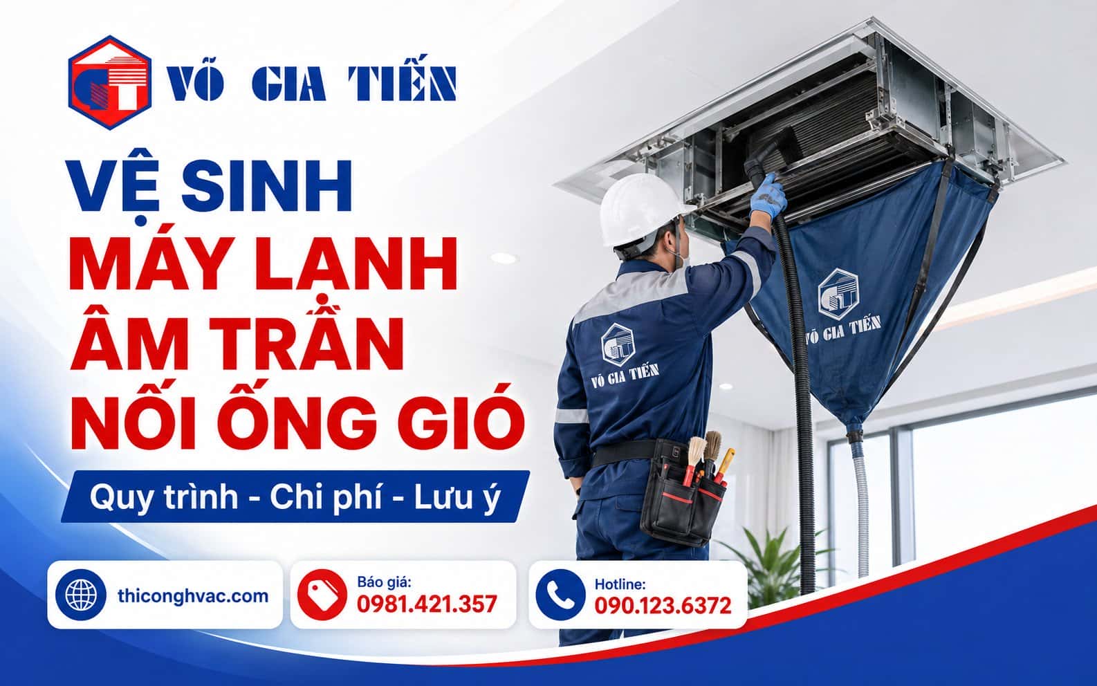 Vệ Sinh Máy Lạnh Âm Trần Nối Ống Gió – Quy Trình Chi Phí
