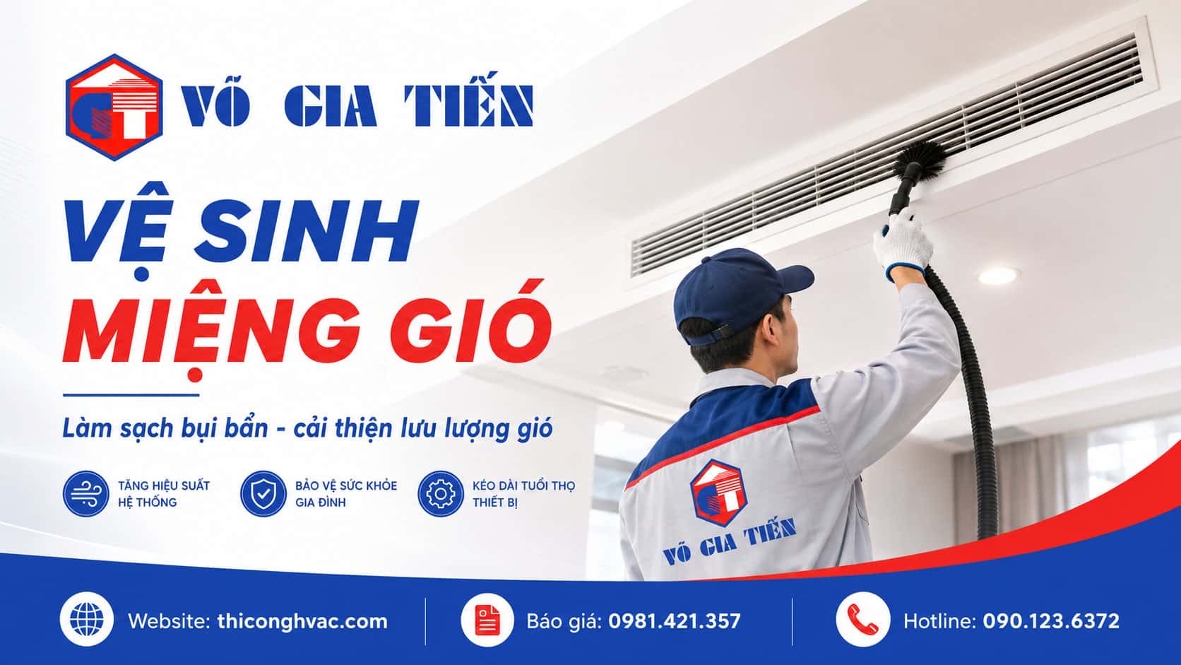 Vệ sinh miệng gió máy lạnh âm trần nối ống gió
