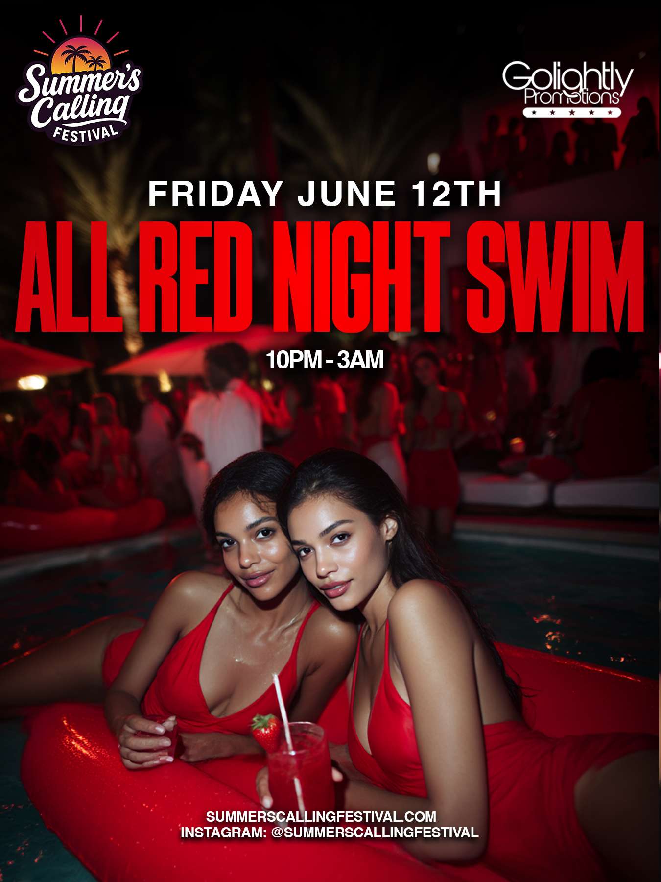 All-Red Night Swim flyer