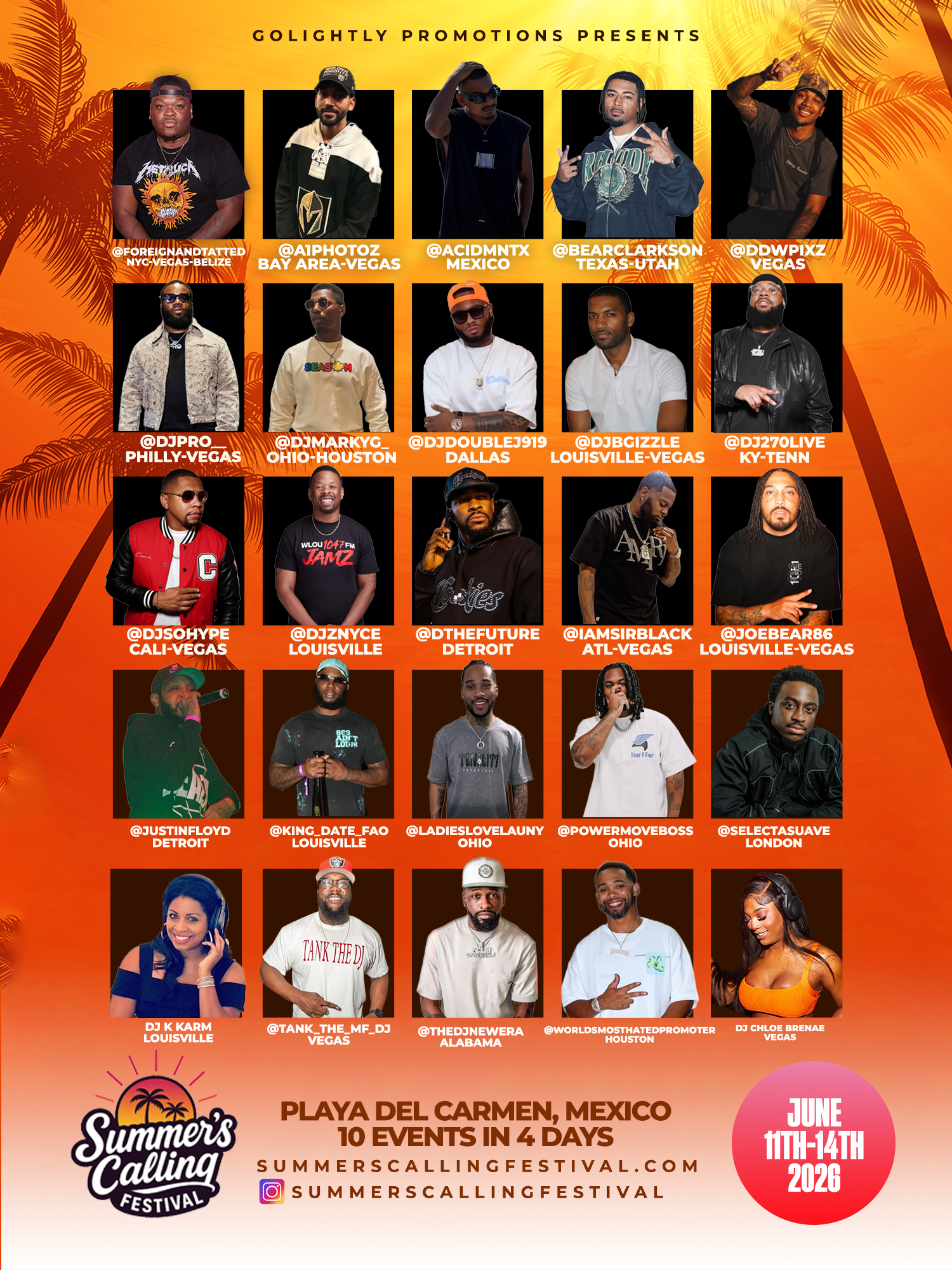 Summer's Calling Festival DJ & Host Roster