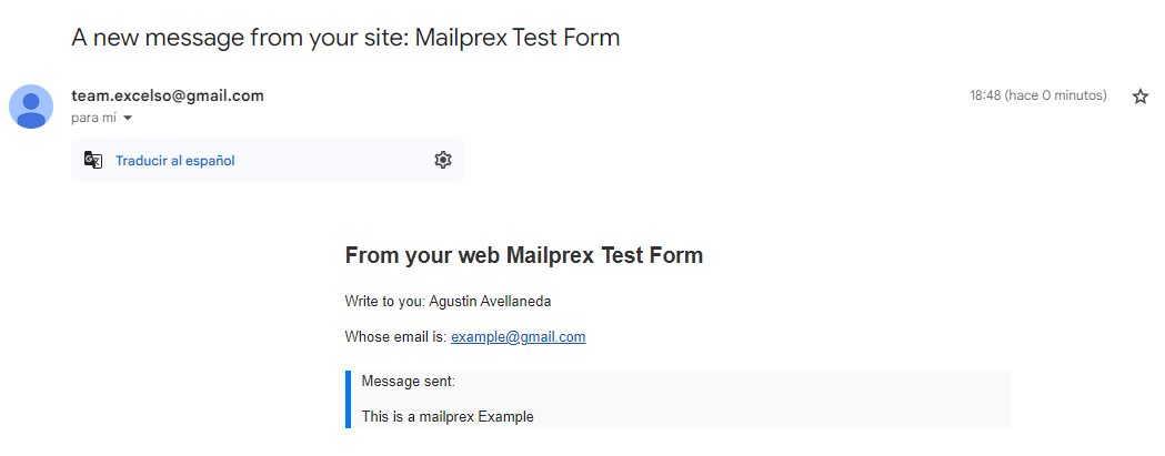 Example Email