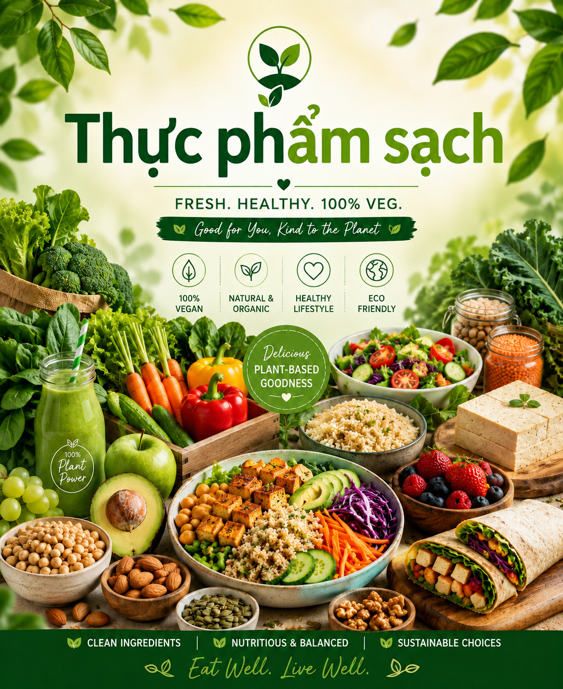 Món salad rau củ tươi sạch của VegiFlow