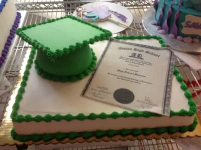 Graduation Sheet Cake with Cap & Diploma