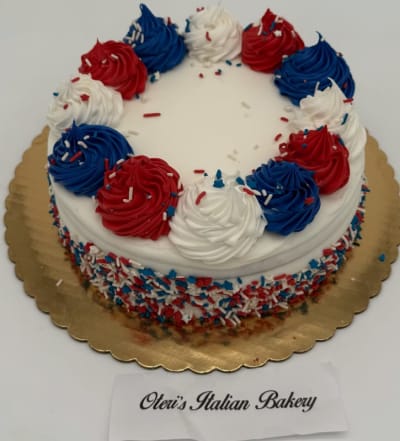 4th of July Red, White and Blue Cake
