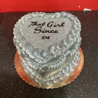 Metallic Heart Shaped Cake