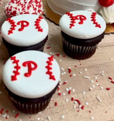 Phillies Baseball Cupcakes