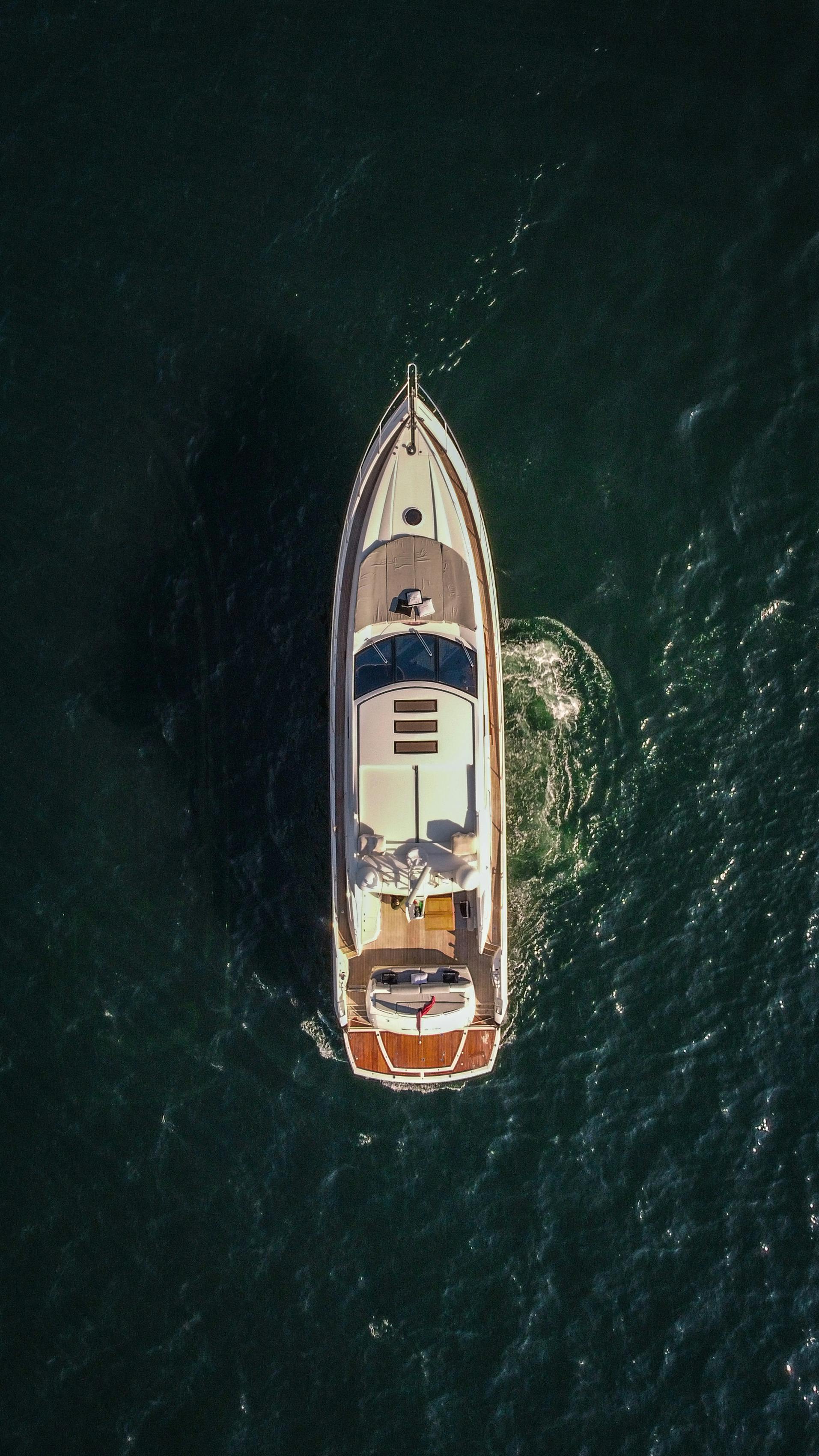 Aerial vessel inspection view — AI marine insurance platform