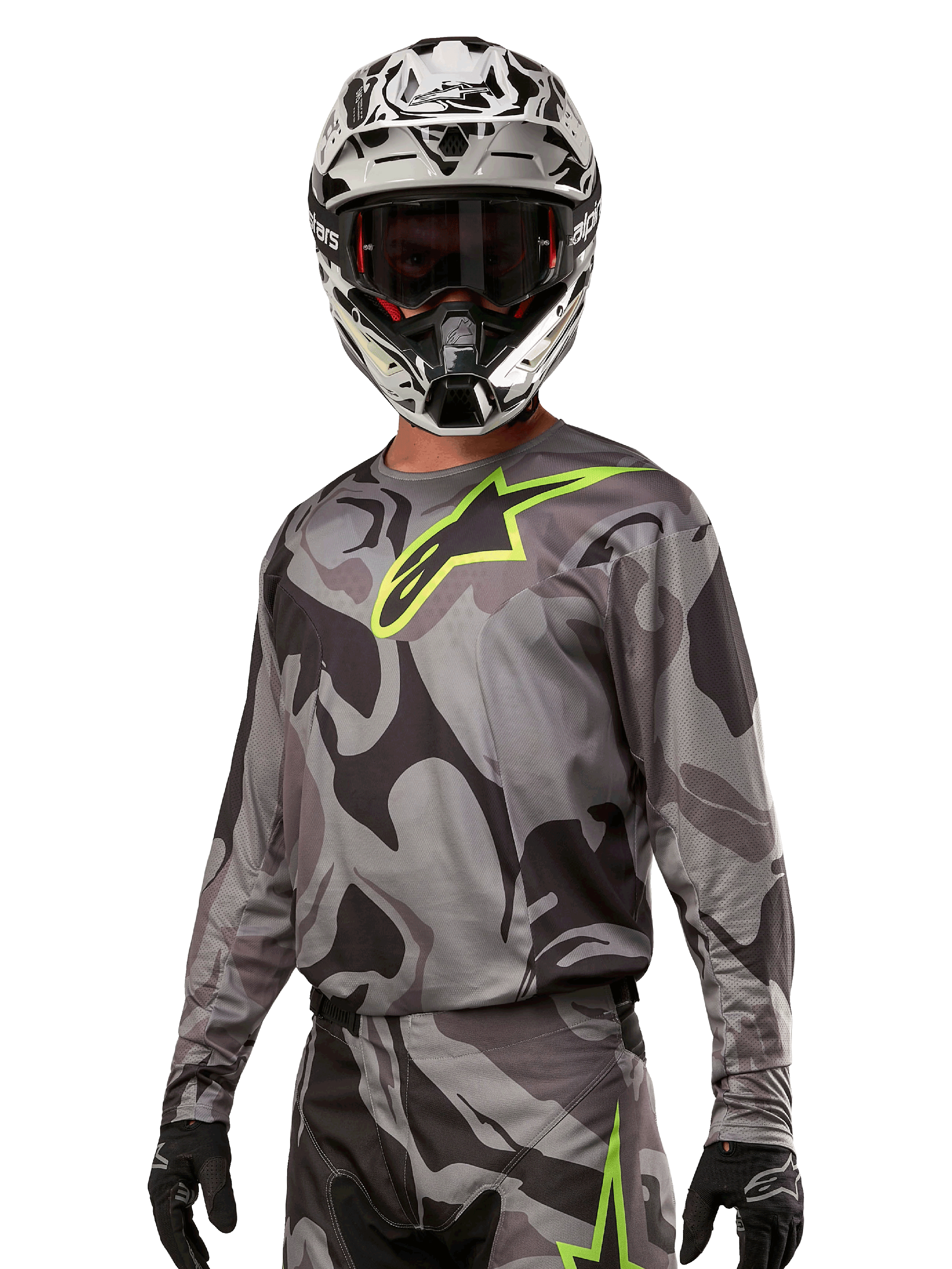 Youth Alpinestars Jersey Racer Tact 24 C Grey CAM/Red