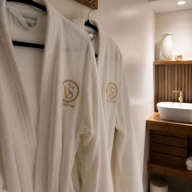 Soft branded robes at The Vault Spa
