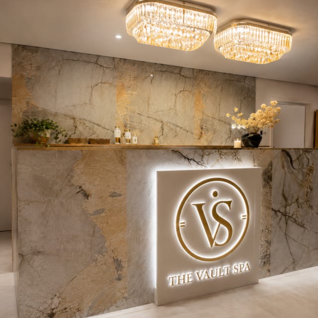 The Vault Spa marble reception