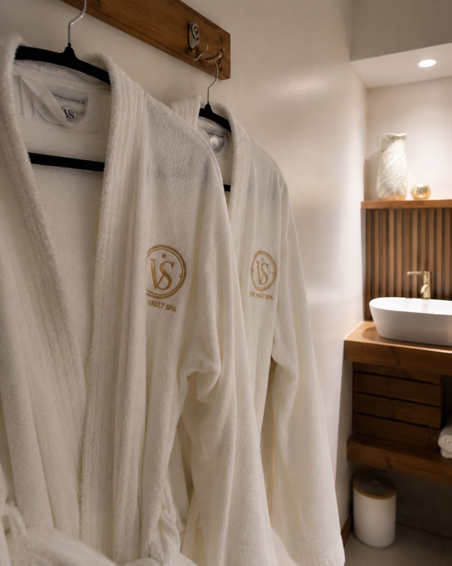 Soft branded robes ready for guests
