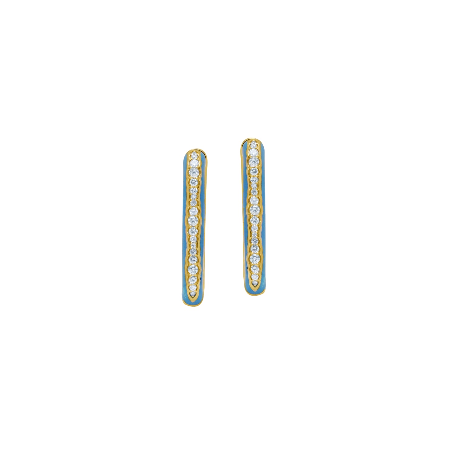 Teal Diamond Triangle Earring - Image 2