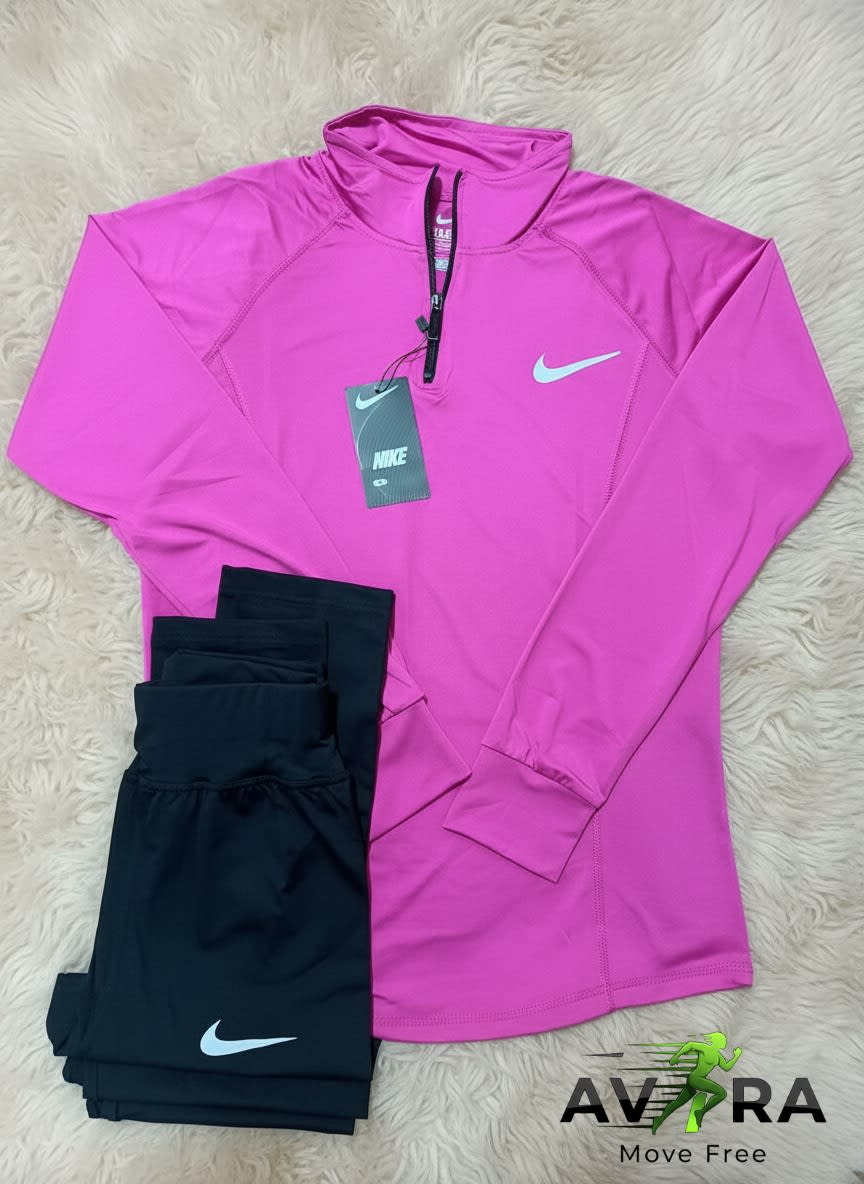 Women Half-Zip Sports Set