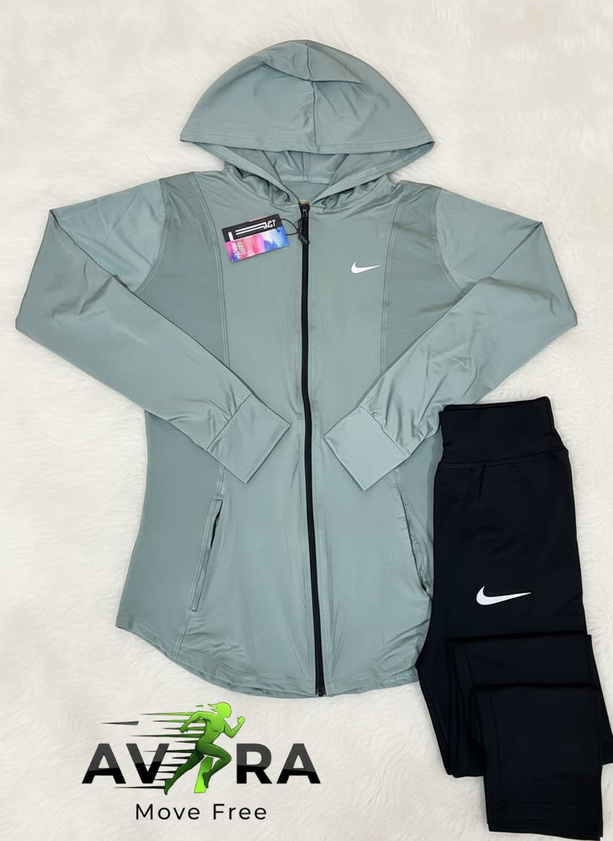 Complete hoodie zipper dry fit lycra set