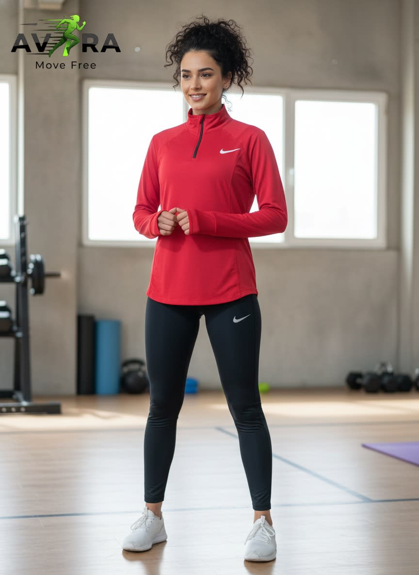 Women Half-Zip Sports Set