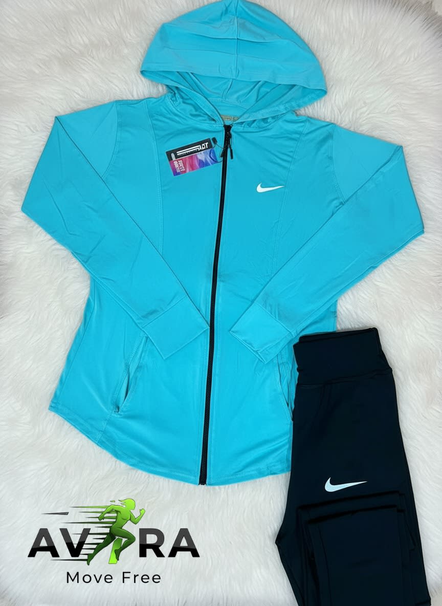 Complete hoodie zipper dry fit lycra set