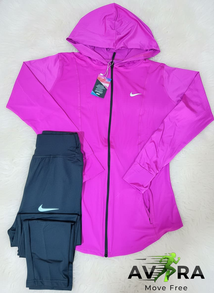 Complete hoodie zipper dry fit lycra set
