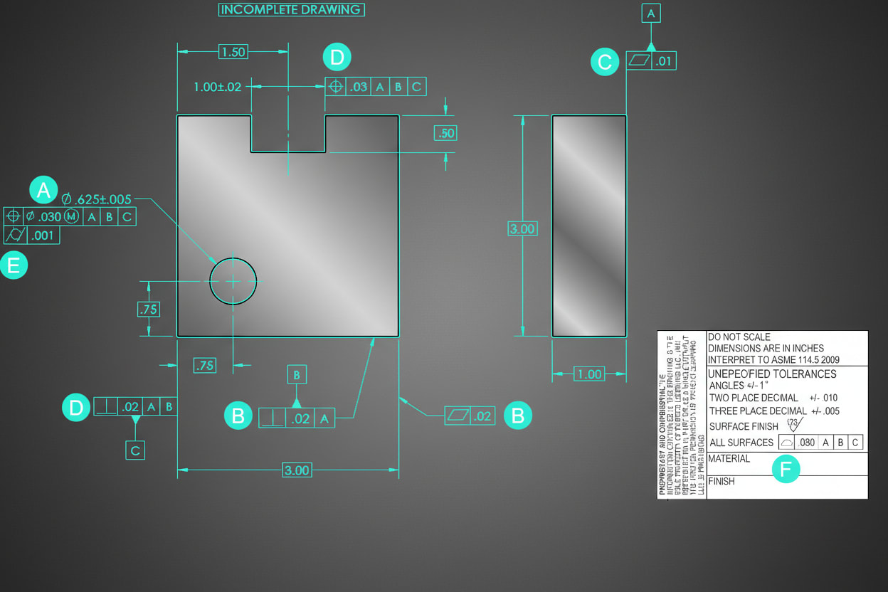 FCF Placement on Drawing