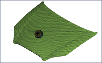 Pedestrian Head Impact on Hood