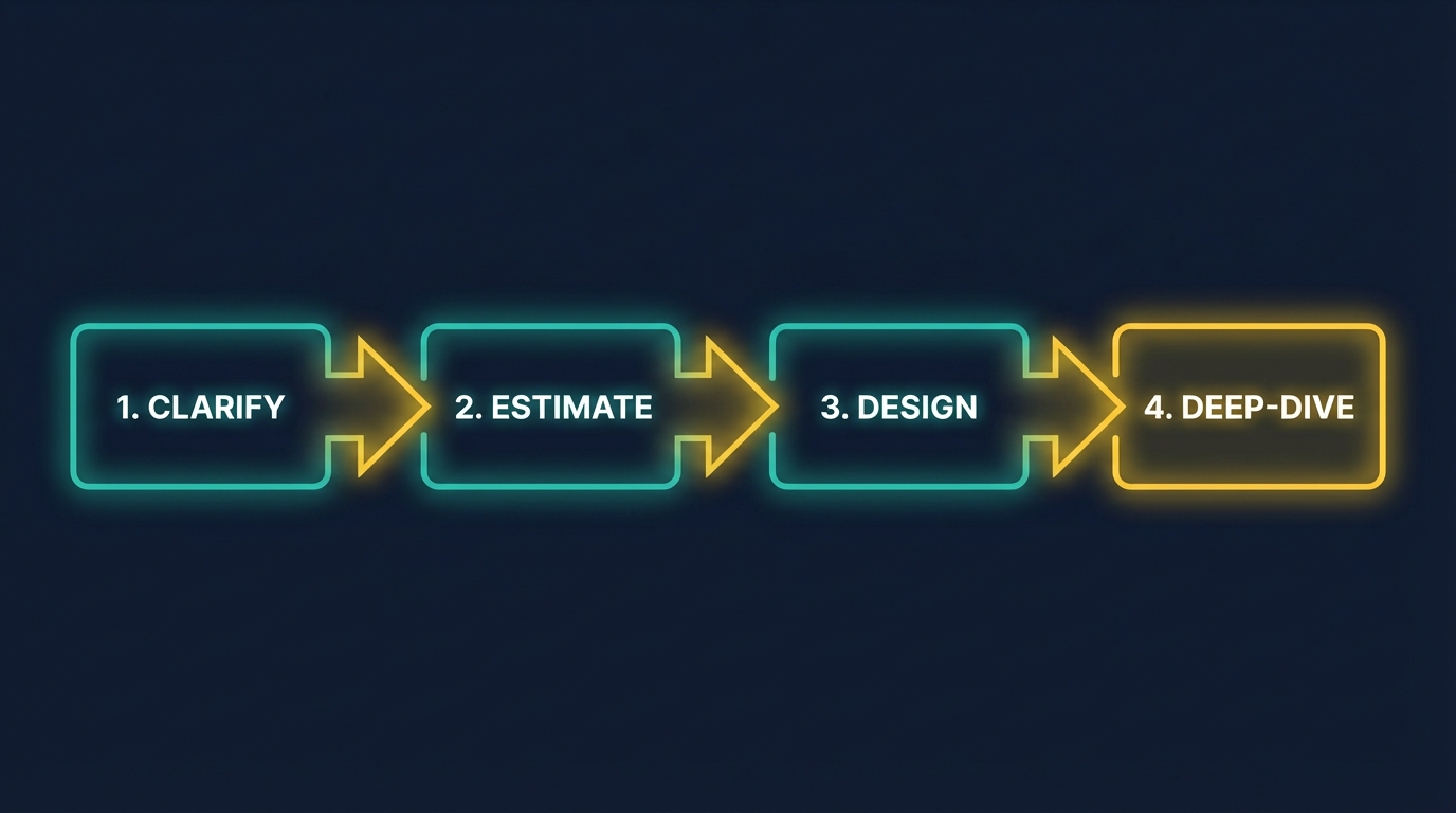 The Architect's Framework: CLARIFY → ESTIMATE → DESIGN → DEEP-DIVE