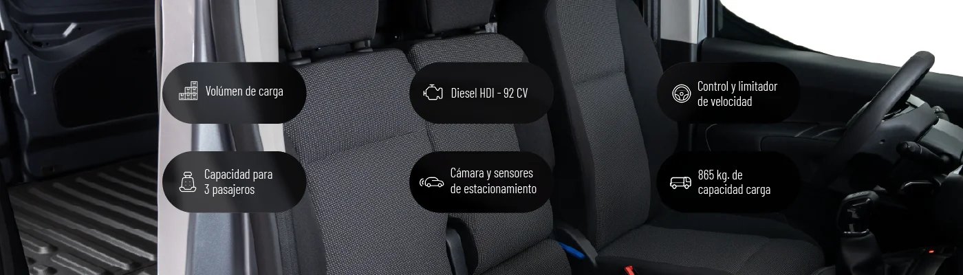 Peugeot Partner CONFORT VAN L2 HDI 92 AM26 - Items de equipamiento